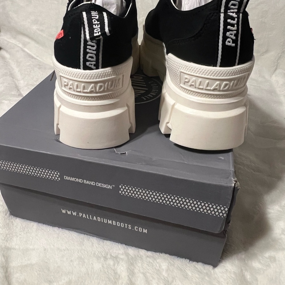 Palladium Black and White Chunky Sneakers - Picture 2 of 4